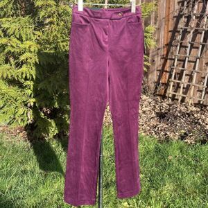 NEW Donna Karan New York Faux-Suede Straight Burgundy-Leg Pants Size 0
